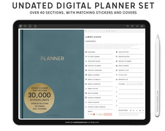 Undated Digital Planner, Goodnotes planner, ipad planner, notability, simple, minimal