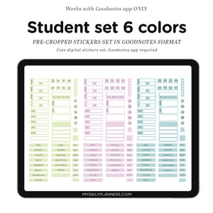 Digital planner stickers student, for digital planning | pre-cropped for Goodnotes | PNG stickers