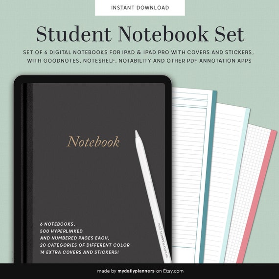 Quaderno digitale, set, studente/GoodNotes, notabilità, note di