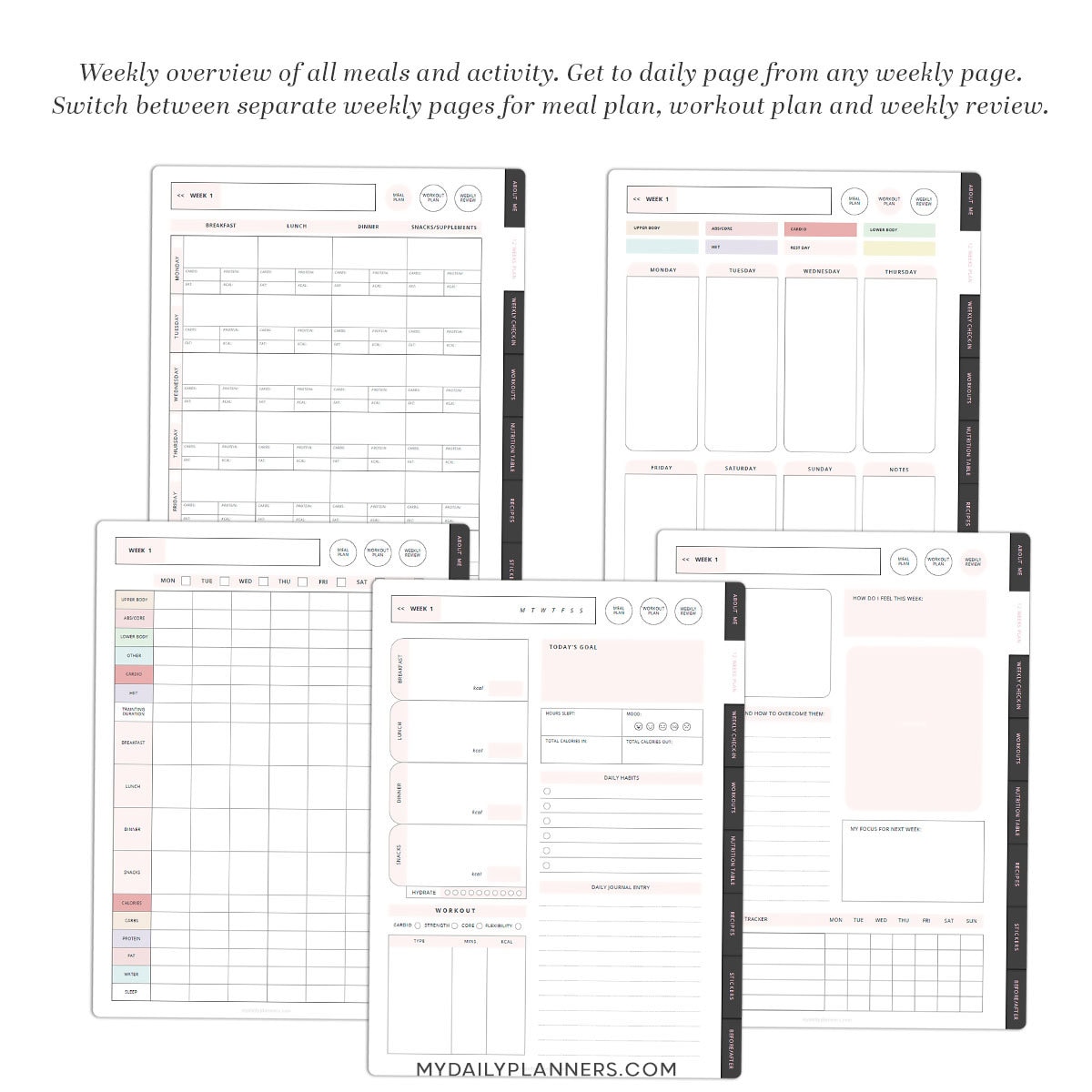Digital Fitness Planner Fitness Planner Ipad Workout Planner Etsy