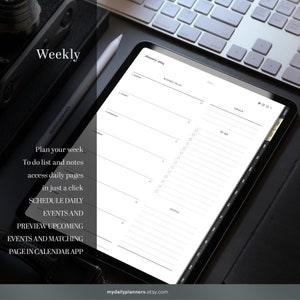 Digital Planner 2024-2025 Goodnotes planner, Simple iPad planner with links to Apple and Google Calendar, Samsung Notes Planner image 4