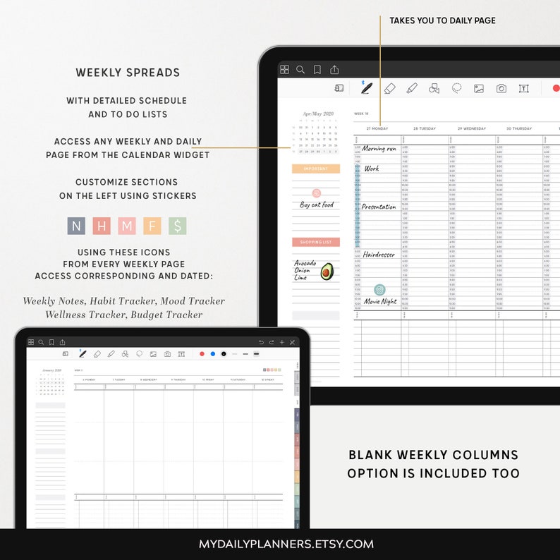 Goodnotes Digital Planner planner for ipad notability 2021 Etsy
