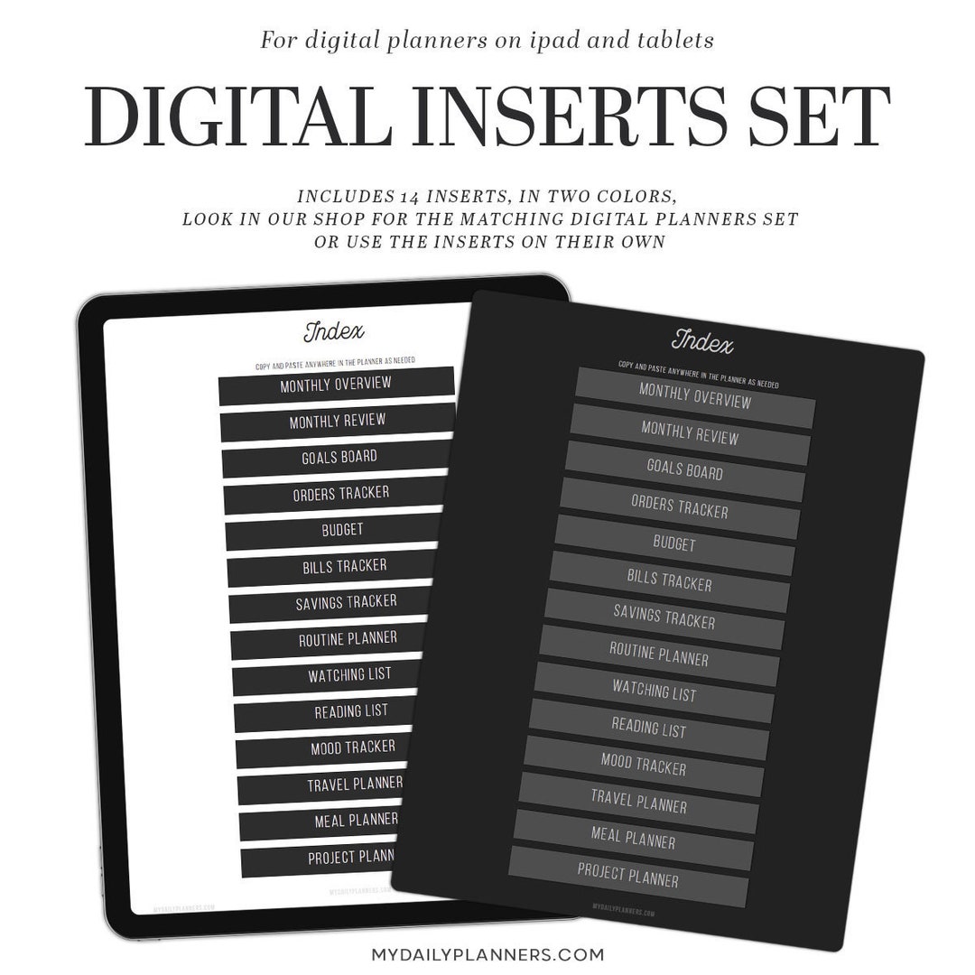Portrait Inserts for Digital Planner | Pdf Template for Ipad, Android ...