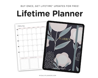 Lifetime Digital Planner with links to Google Calendar, Goodnotes planner, 2026 Digital planner for iPads, Android, Samsung planner