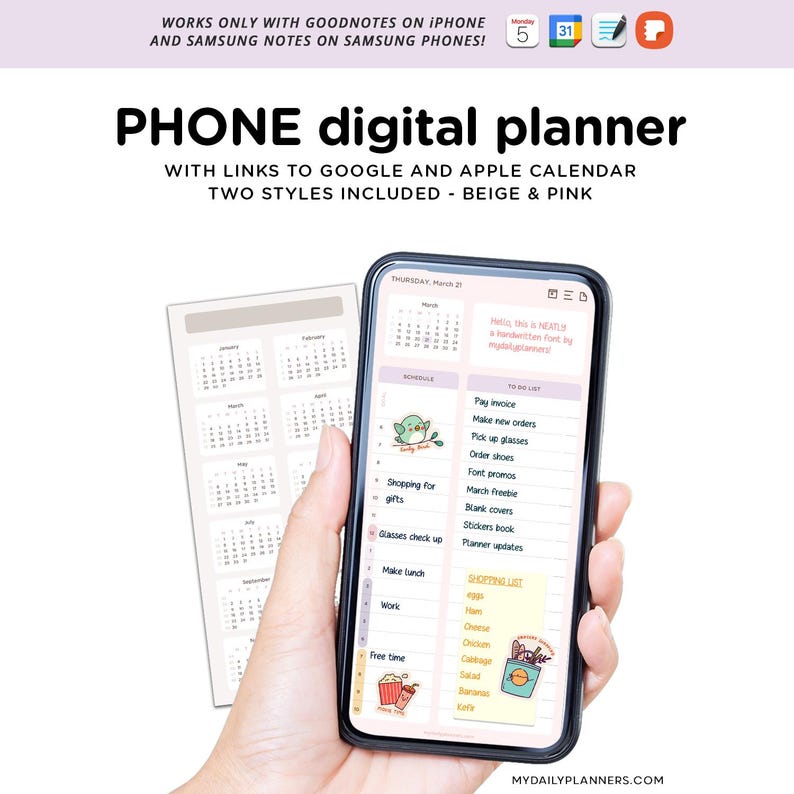 2026 2027 Digital Phone Planner – GoodNotes & Samsung Notes Compatible image 1