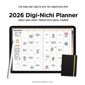 Agenda numérique japonais Digi Nichi, agenda iPad, tablette Android, agenda Samsung Notes, agenda numérique 2026 Goodnotes Hobonichi