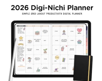 Digi Nichi Japanese Digital Planner, iPad planner, Android Tablet, Samsung Notes planner, 2026 Digital Planner Goodnotes Hobonichi