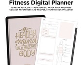 Digital fitness planner, fitness planner ipad Workout planner, Goodnotes, meal planner ipad, ipad fitness tracker, diet plan digital