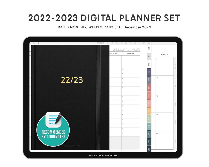 Goodnotes planner | Digital planner 2023 2022, digital planner stickers, weekly planner, daily planner, digital calendar 