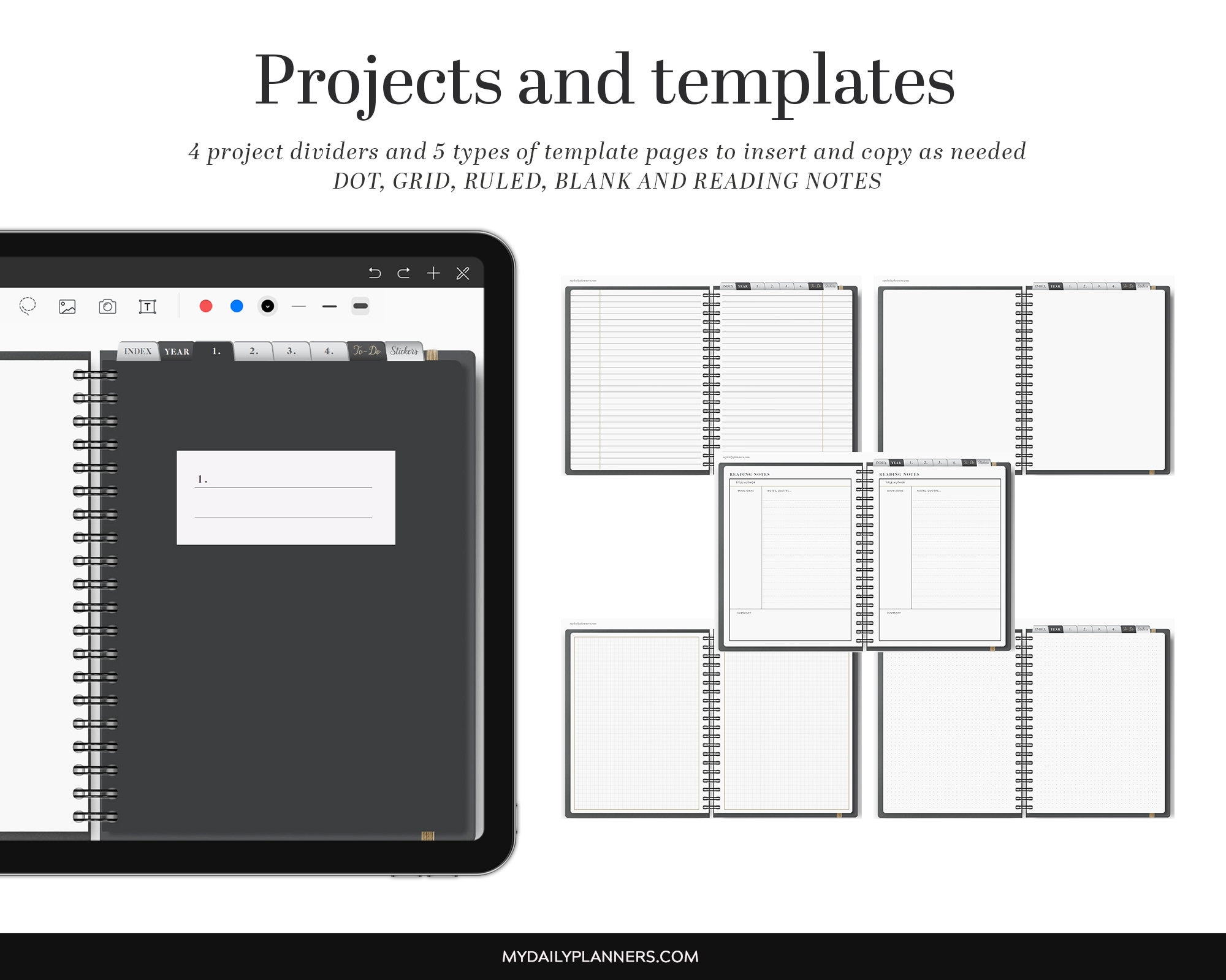 Digital Planner ipad planner Goodnotes template Minimal Etsy