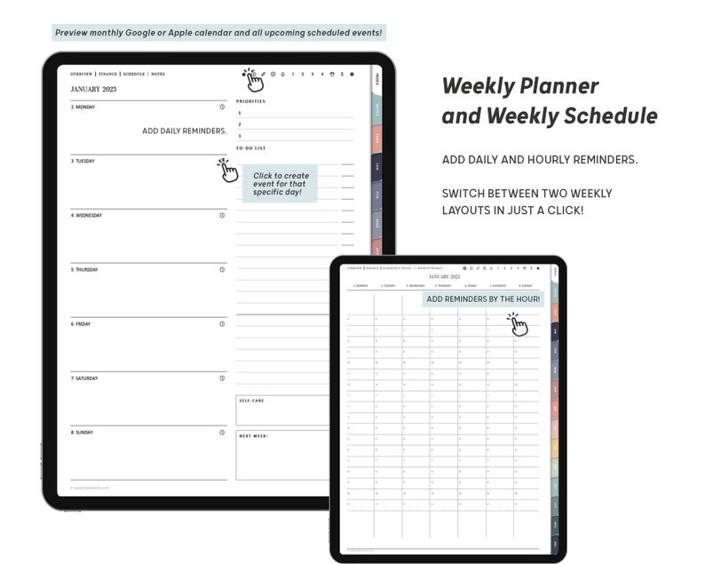 2024 Digital Planner with links to Apple or Google Calendar, Featured by GoodNotes, Digital Planner iPad, Samsung Notes Planner image 4