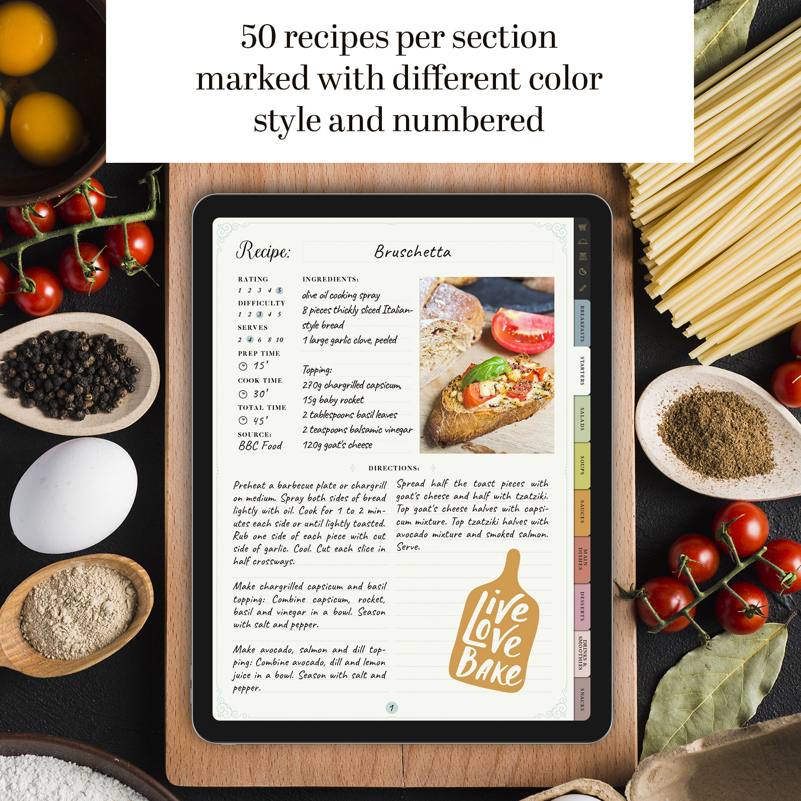 Digital Recipe Book for Ipad Goodnotes Recipes Ipad Digital Etsy Canada