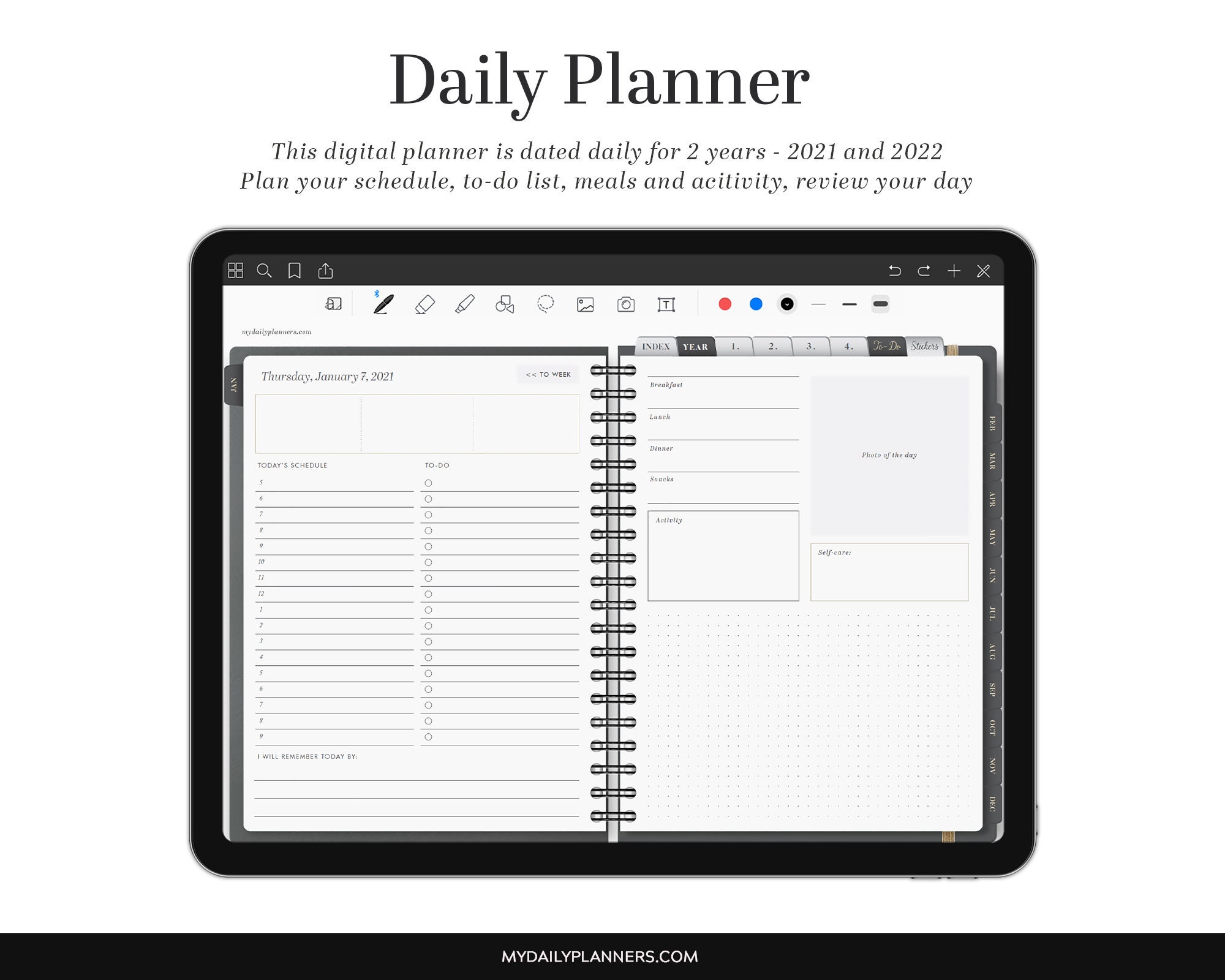 Digital Planner ipad planner Goodnotes template Minimal Etsy