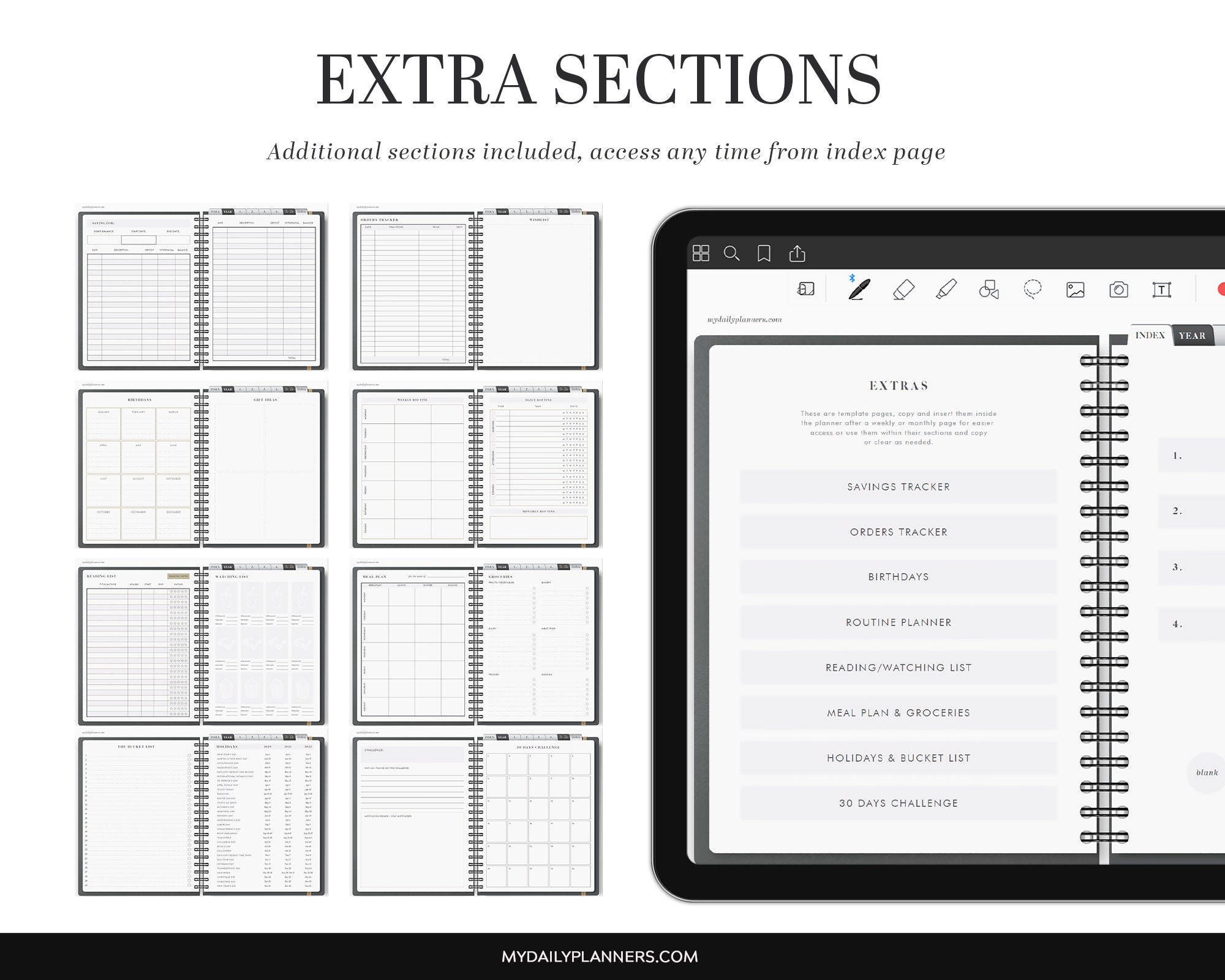Digital Planner ipad planner Goodnotes template Minimal Etsy