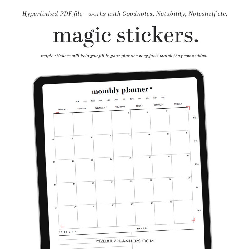 Undated Digital Planner and Printables Set Goodnotes Planner Etsy