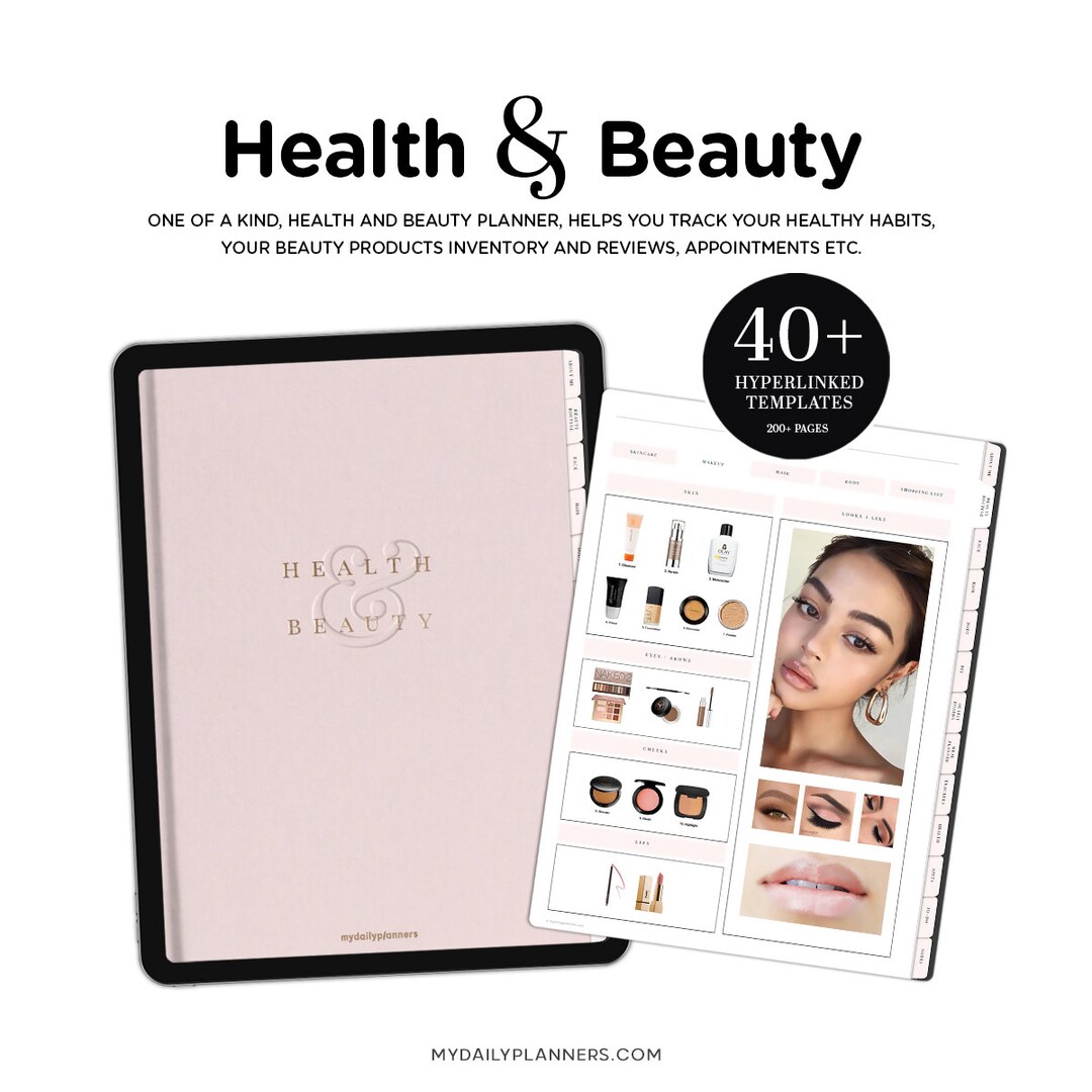 Self Care Planner, Health and Beauty Digital Planner for Goodnotes ...