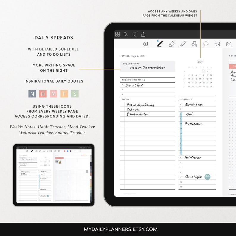 Digital Planner ipad Goodnotes Notability Digital Etsy