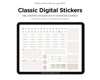 Classic Minimal Digital planner stickers set for digital planning