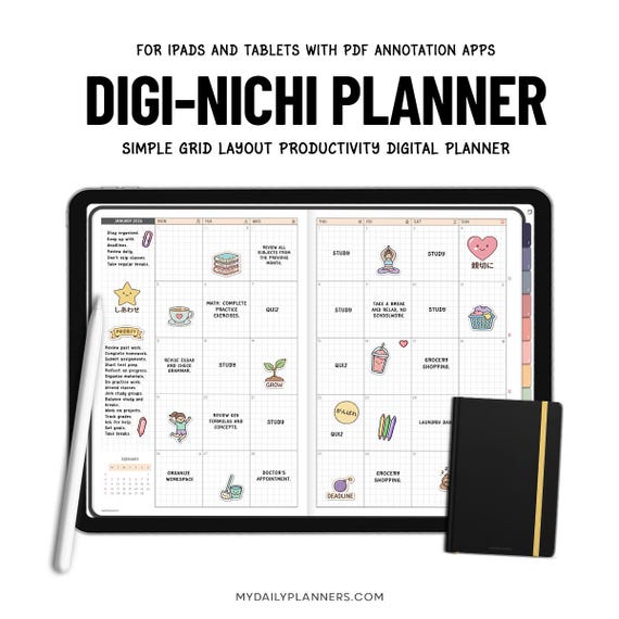 Digi Nichi Japanese Digital Planner, iPad planner, Android Tablet, Samsung Notes planner, 2026 2027 Digital Planner Goodnotes Hobonichi