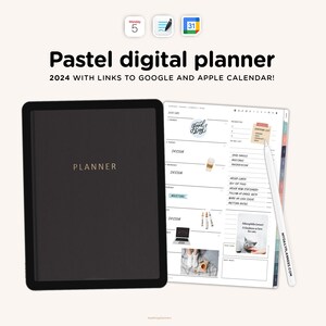 2024 Digital Planner with links to Apple or Google Calendar, Featured by GoodNotes, Digital Planner iPad, Samsung Notes Planner