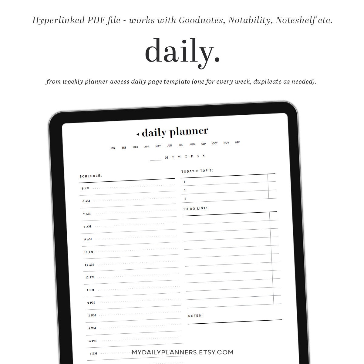 Undated Digital Planner and Printables Set Goodnotes Planner Etsy