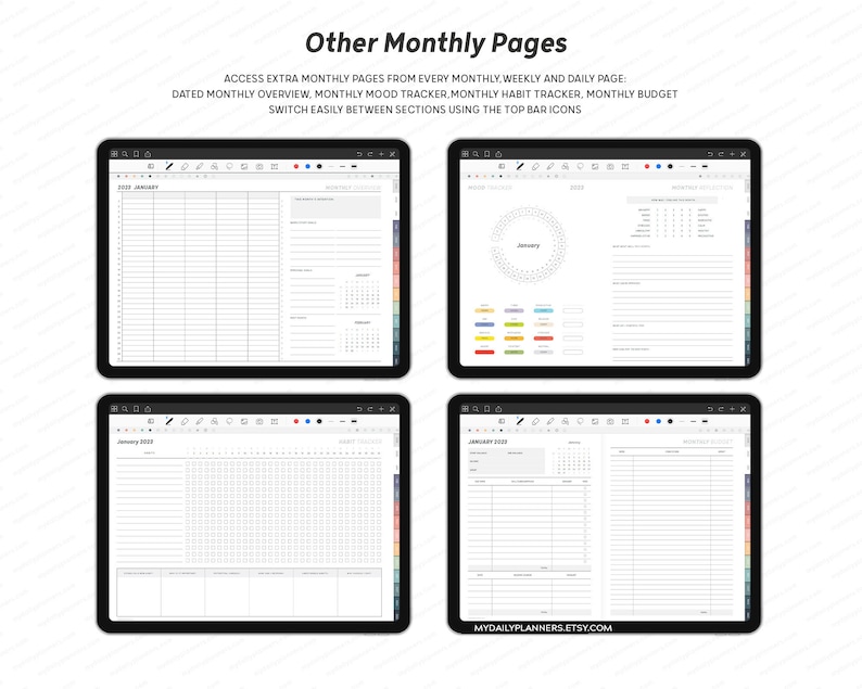 Digital Planner With Reminders Setting Ipad Planner Goodnotes Etsy