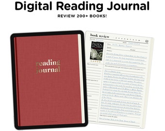 Digital reading journal for ipad goodnotes reading list, book reviews