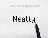 Neatly Handwritten Font, Digital Planner Font, Notes Font (.TTF, .OTF)