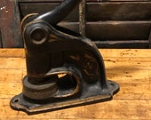 Late 1800 s Antique Cast Iron Desk Mount Notary Stamp For Embossing the Seal Cajalco Water Company, California Incorporated Apl 11th 1895