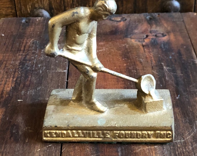 1930's -1940's Cast Iron & Bronze Paint Finish Desk Display Item
