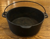 Authentic Vintage 1920 39 s - 1930 39 s Wagner Ware Sydney -O- 1268L Stylized Logo Cast Iron Dutch Oven With Assist Tab Bail Handle - No Lid