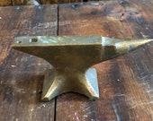 Vintage 1920 39 s - 1930 39 s Miniature Salesman Sample Solid Brass Blacksmith Anvil - All Original With Beautiful Patina