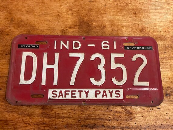 Vintage Indiana License Plate: 1960s Car Tag, Safety Pays - Etsy
