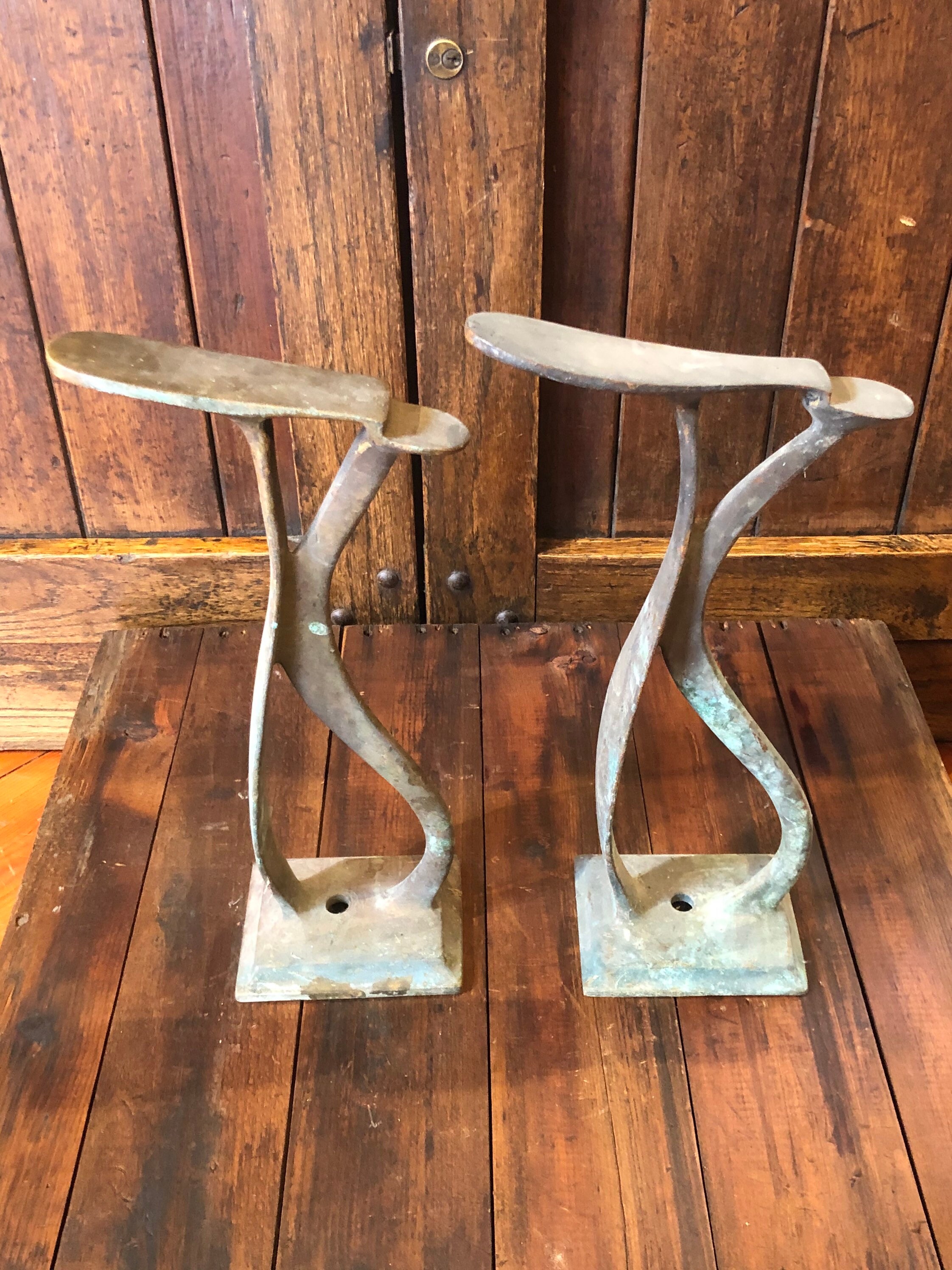 Vintage Early 1900's Solid Brass Shoe Shine Foot Rest Etsy