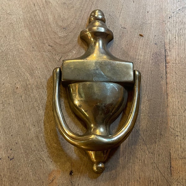 Authentic Vintage 1940's - 1950's Cast/Forged Brass Ornate Styled Door Knocker - Original Brass Patina Finish!