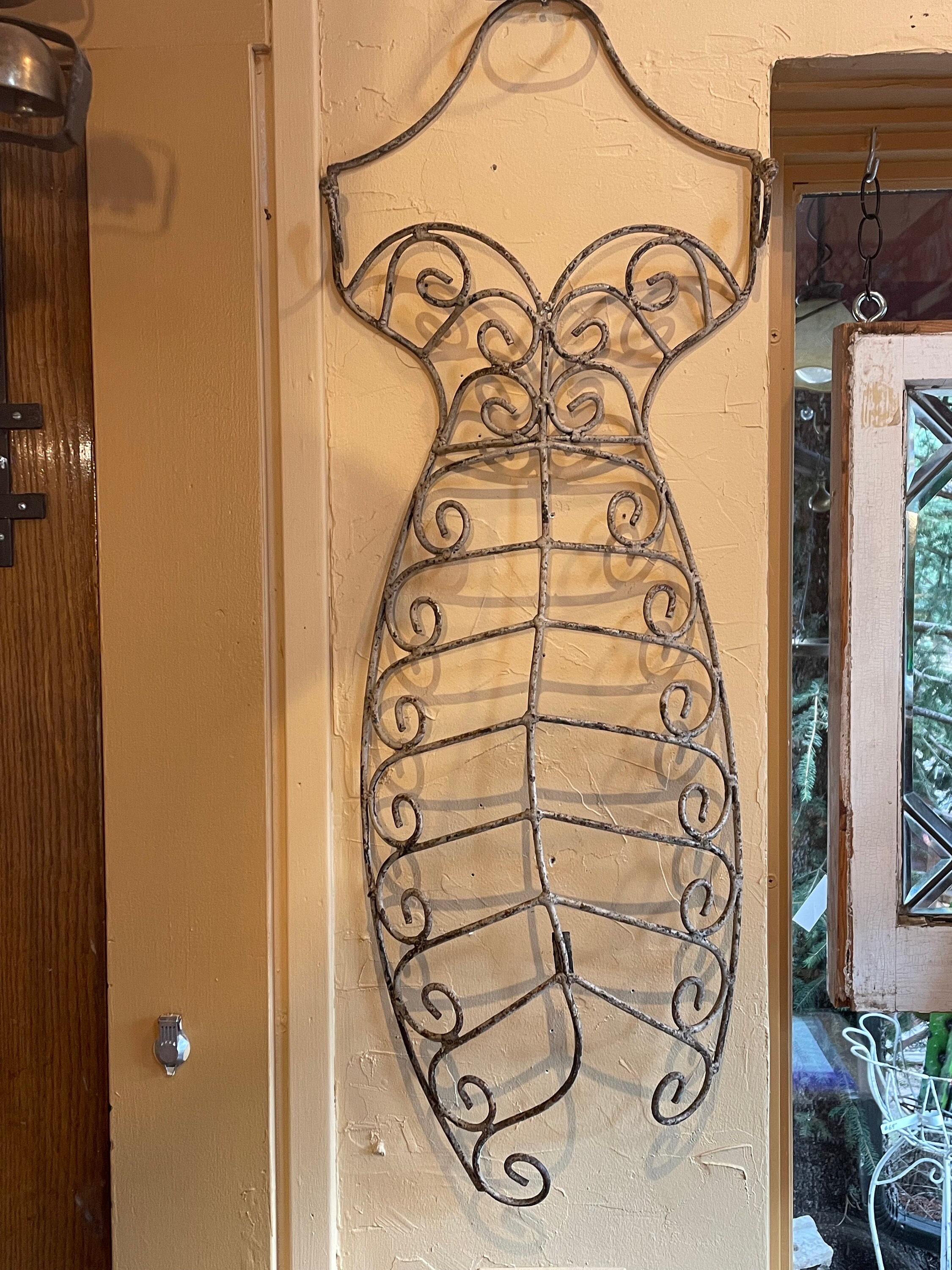 Handmade Cutout, Shaped & Welded Metal Wall Hanging Dress Form Mannequin  Style Display Hanger - Fancy Scroll Look Rustic White Patina Finish - Etsy