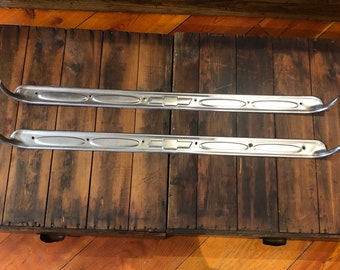 Quantity 2 - Authentic Vintage 1960&#39;s&#39; Chevy - Chevrolet Pickup Truck Chrome Step Side Running Board Pieces With Logo - Excellent Condition!