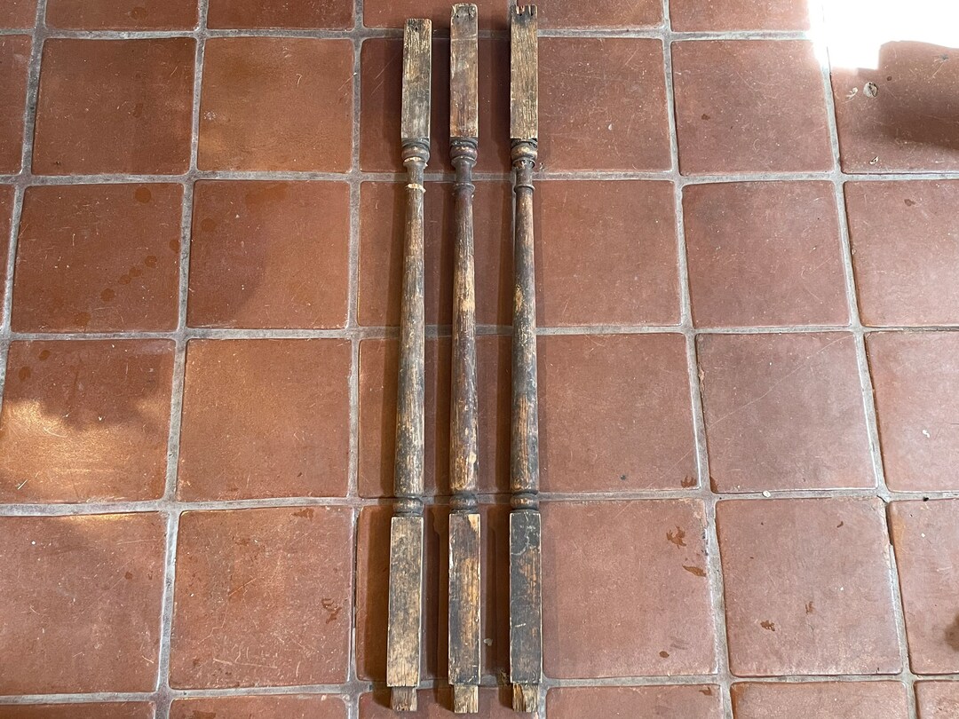 Antique Oak Stair Balusters – Rustic Architectural Salvage, Set of 3 - Etsy