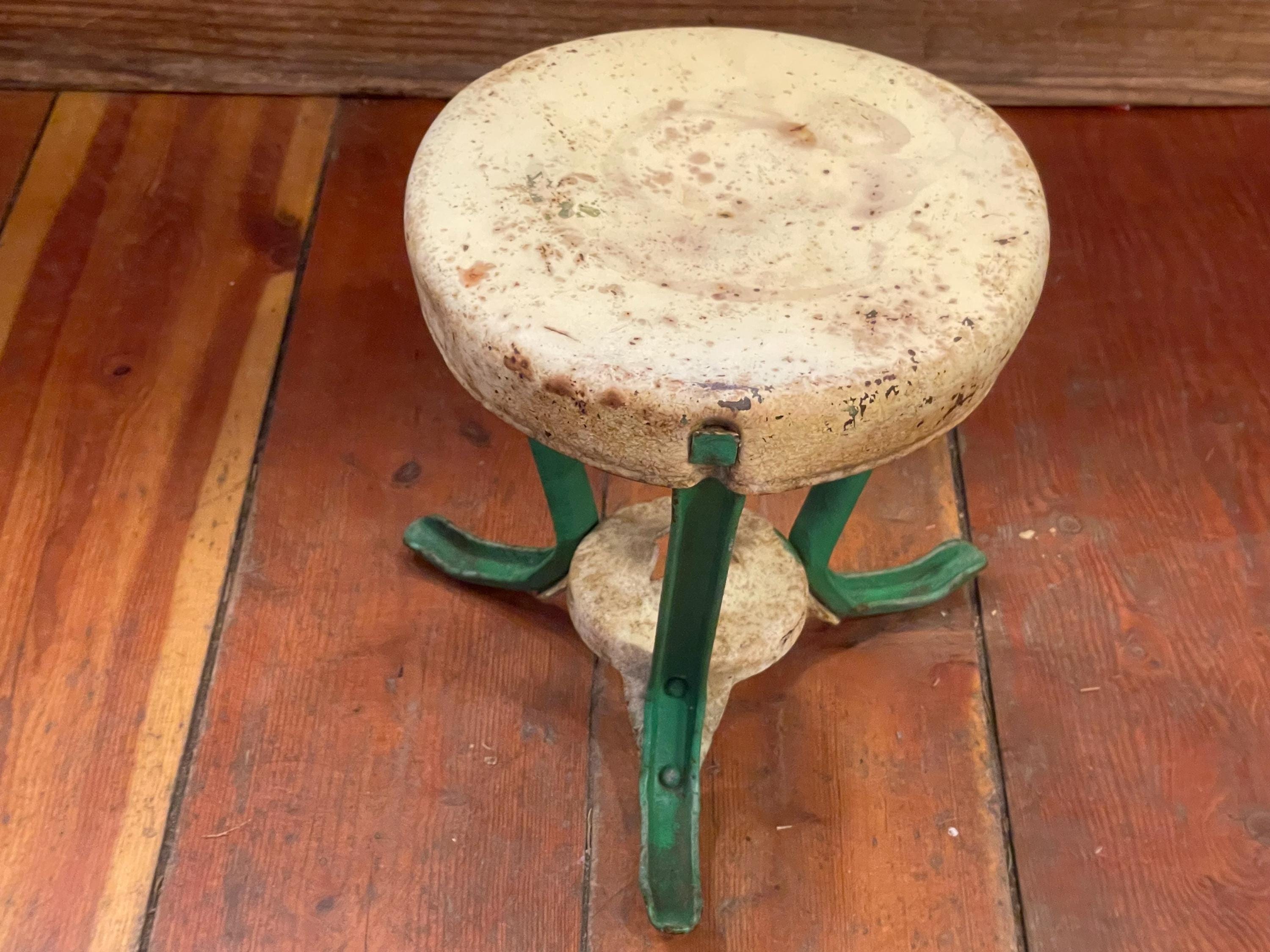 Authentic Vintage 1930's - 1940's Metal 3-legged Milking Stool