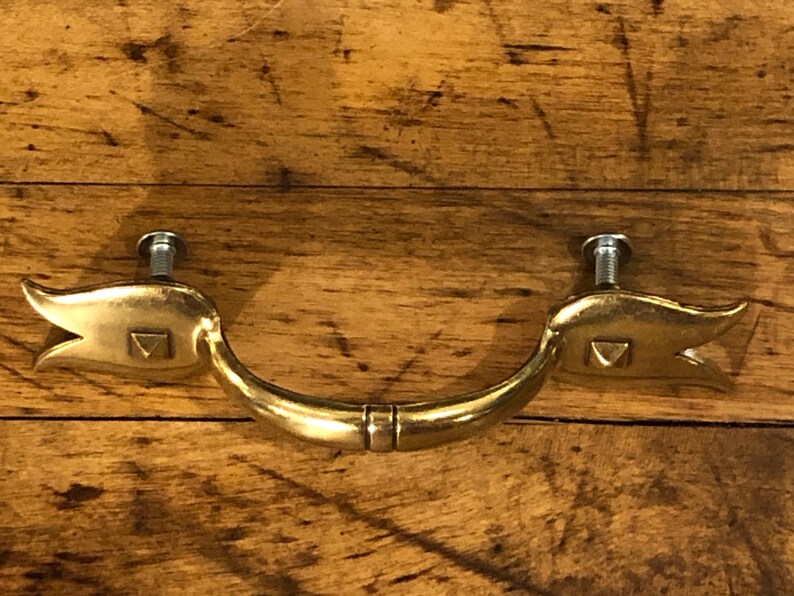 Vintage 1940's 1950's Cast Brass Drawer Pull/Handle Etsy