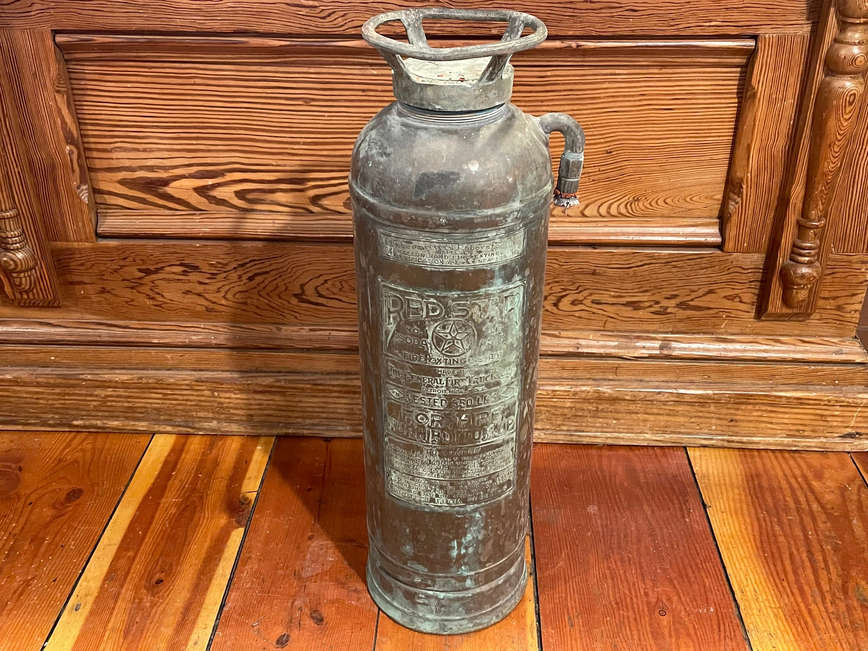 Authentic Vintage 1940's - 1950's Red Star Copper & Brass Fire