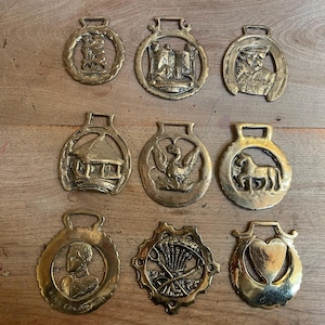 Authentic Vintage English Horse Brass Bridle/Harness Ornament Medallions - Nine Designs to Choose From -  Awesome Equestrian Decor!