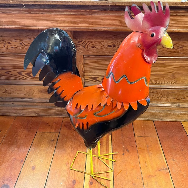 Large Metal Rooster Etsy