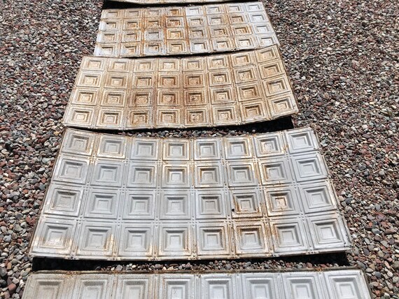 Late 1800s Pressed Tin Ceiling Tile Field Pieces Small Etsy
