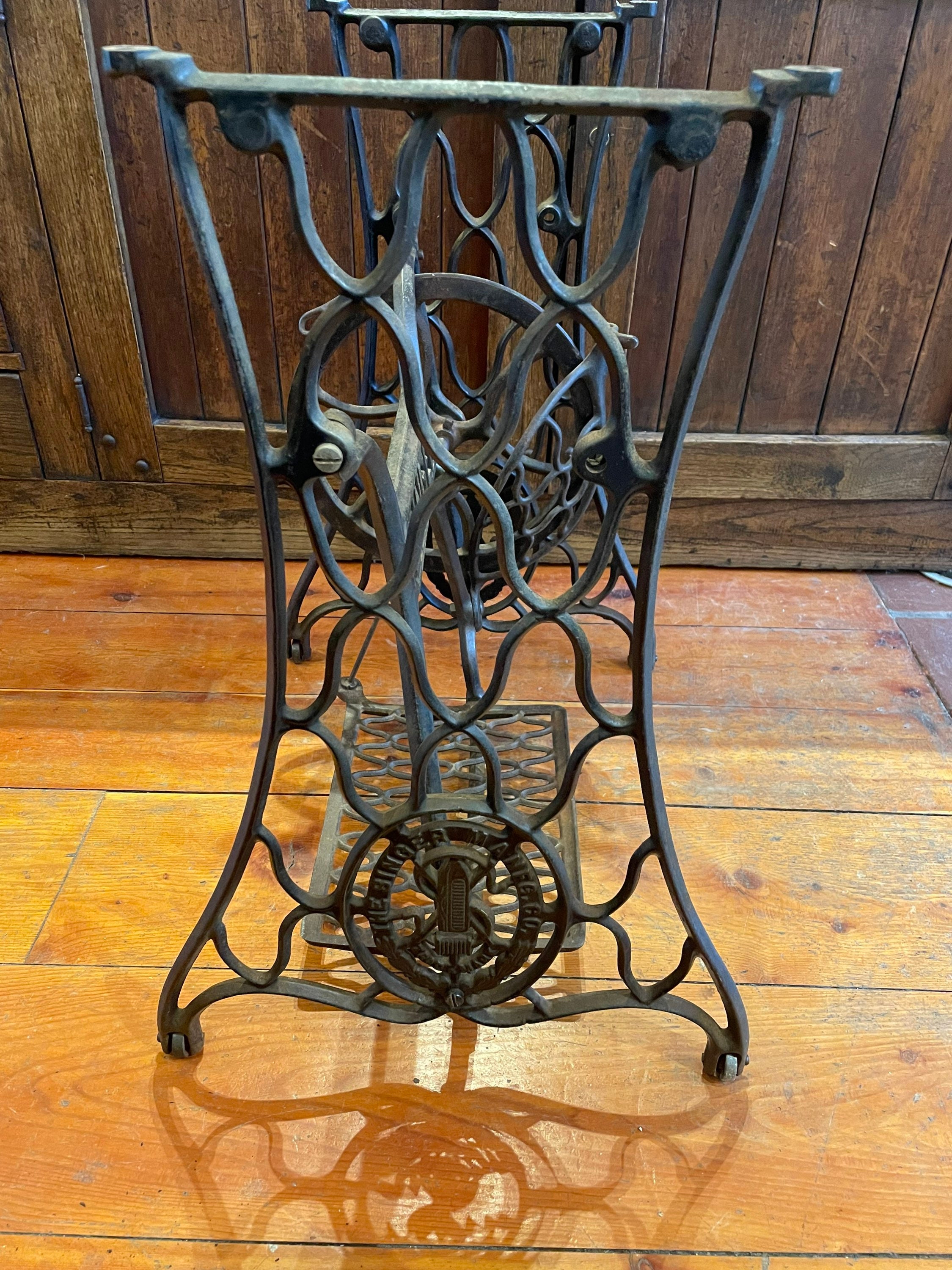 Antique Cast Iron Sewing Machine Stand Black Iron Treadle -  Norway