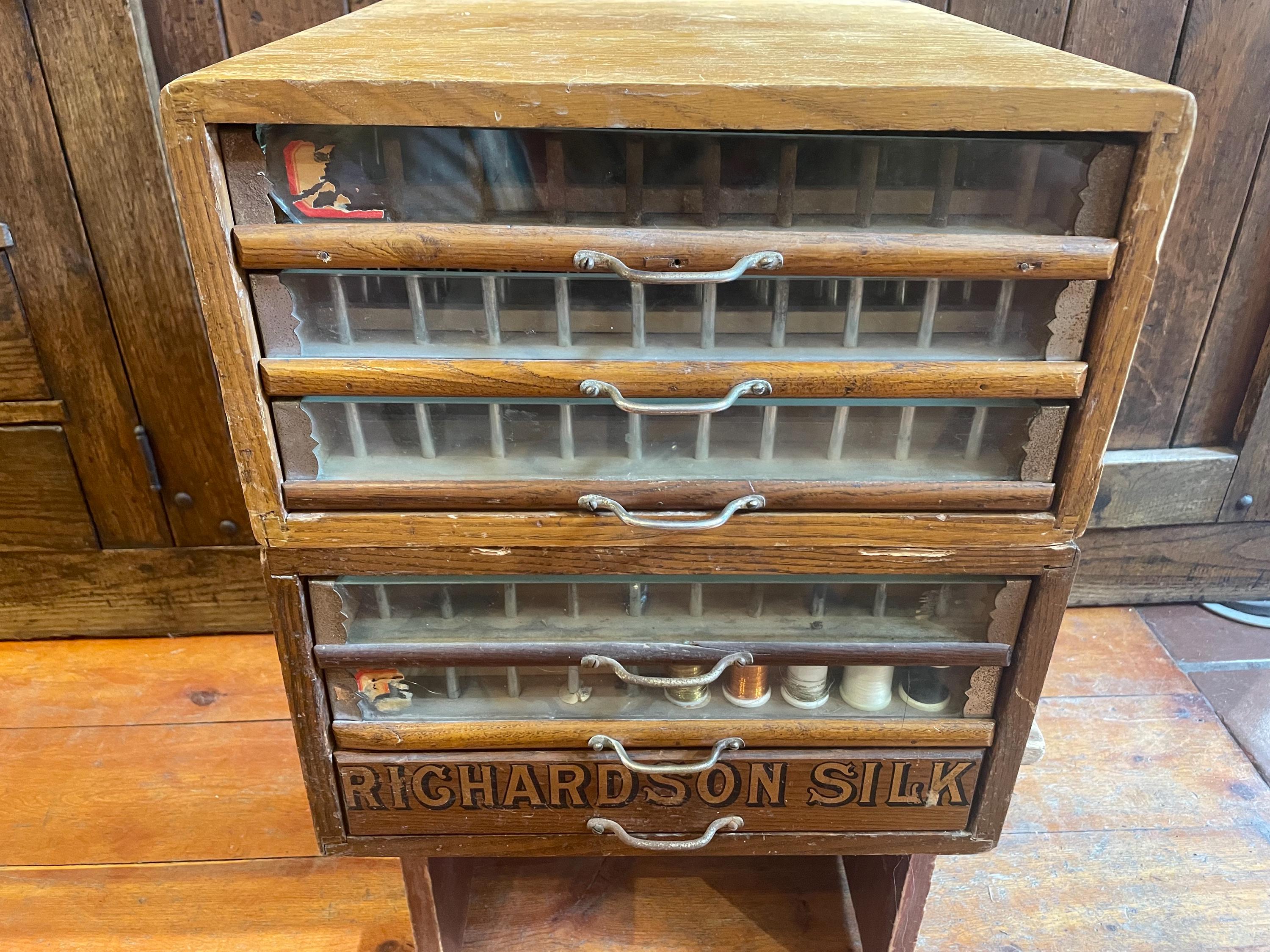 Early J&p Coats Spool Cabinet Auction