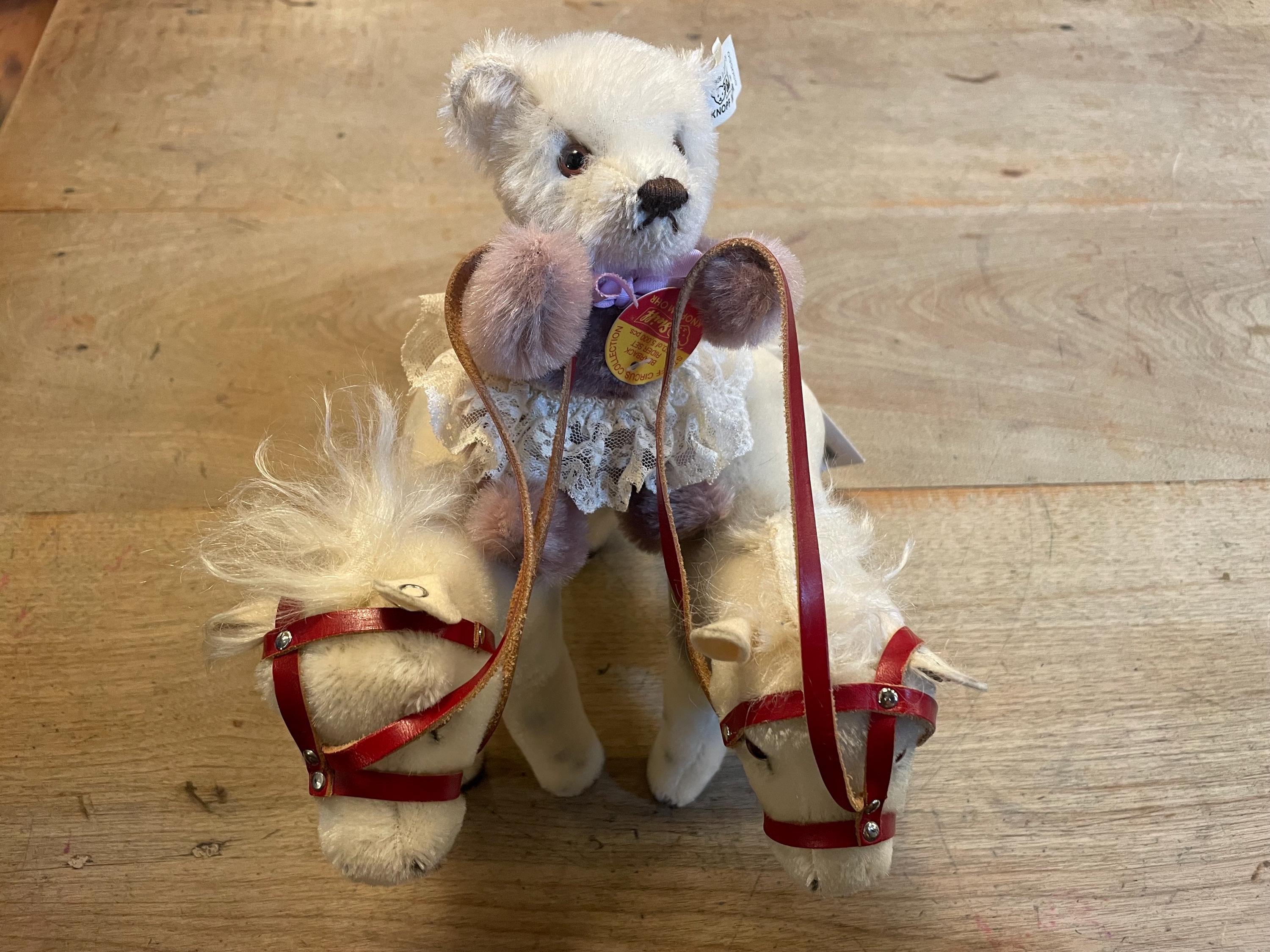 【Steiff】PAULBocuse No.00636  35cm Vintage Steiff Circus Bear Back Rider Set – 1991 Limited Edition
