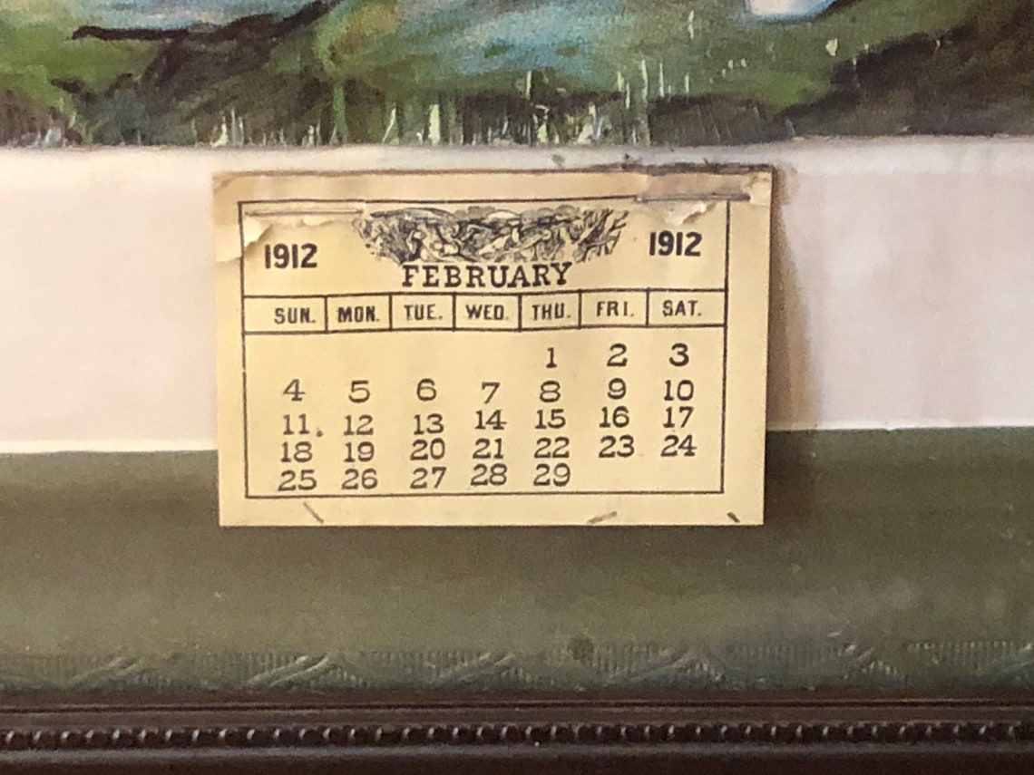 1912 Calendario victoriano Dos niñas y gato Elogios de - Etsy España