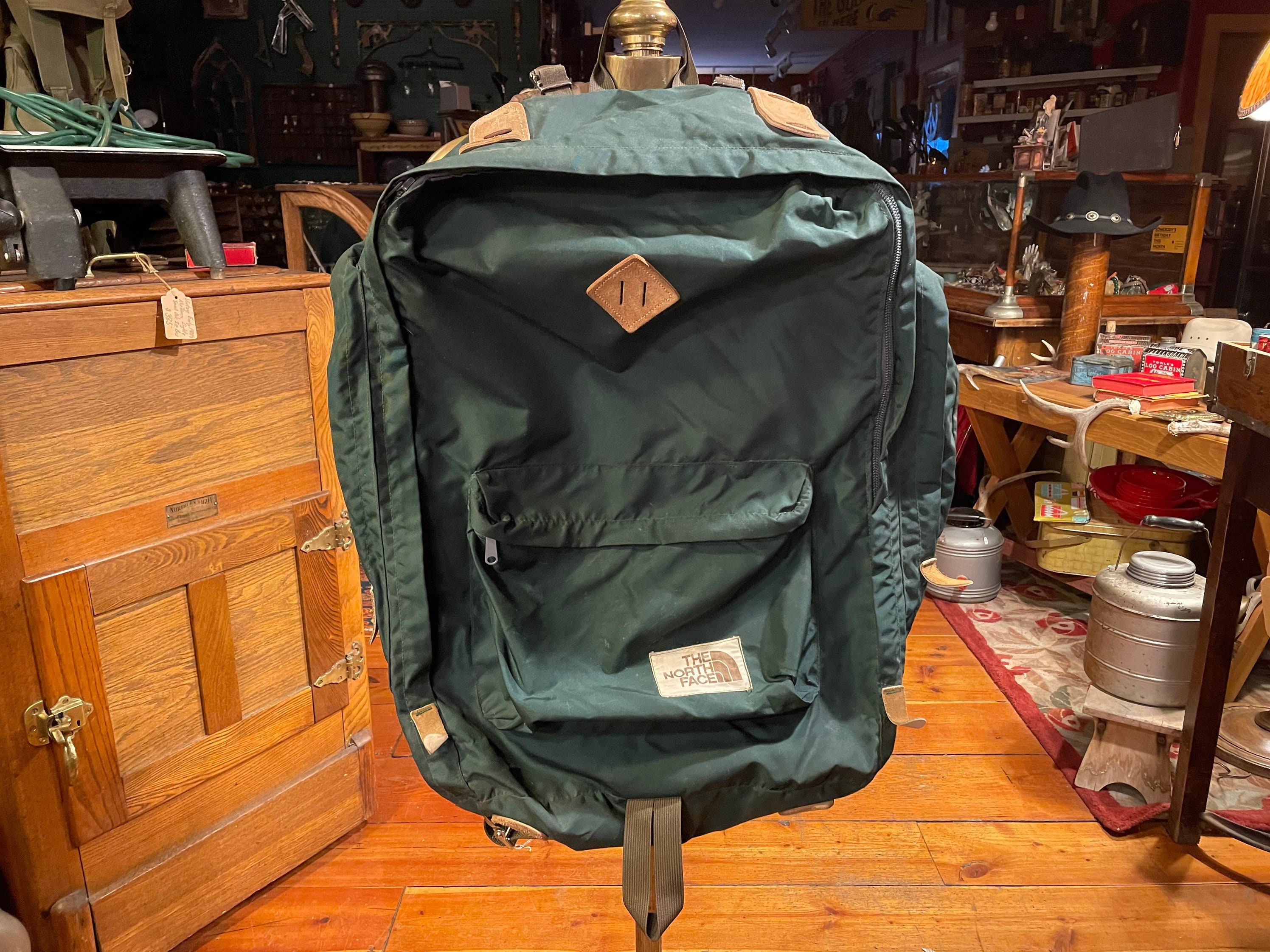 Vintage 1970s the North Face Brown Label Backpack Green