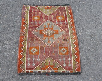 Anatolian Rug Home Decor Turkish Kilim 105 X 87 cm = 3,4 x 2,8 ft Free Shipping Kilim Rug Small Kilim Boho Rug Vintage Kilim